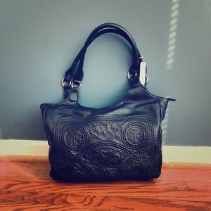 CHARMING CHARLIE Black Faux Leather Bag